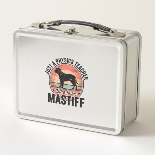 Physics Teacher Loves Mastiff Vintage Dog Shirt_1 Metal Lunch Box