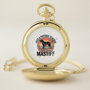 Physics Teacher Loves Mastiff Vintage Dog Shirt_1 Pocket Watch