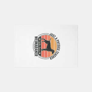 Physics Teacher Loves Weimaraner Vintage Dog Desig Rug