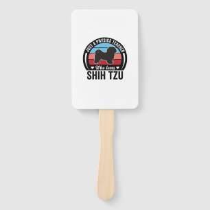 Physics Teacher Shih Tzu Vintage Dog Shirt Design_ Hand Fan