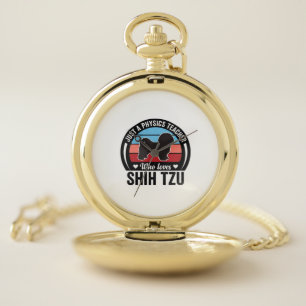 Physics Teacher Shih Tzu Vintage Dog Shirt Design_ Pocket Watch