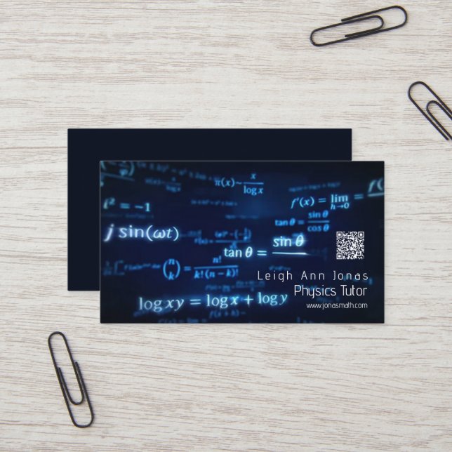 physics tutor business card (Front/Back In Situ)