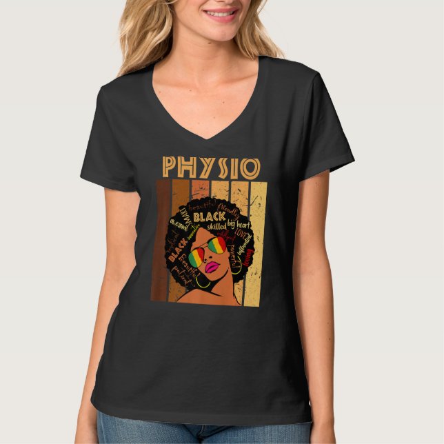 Physio Afro African American Women Black History M T-Shirt (Front)