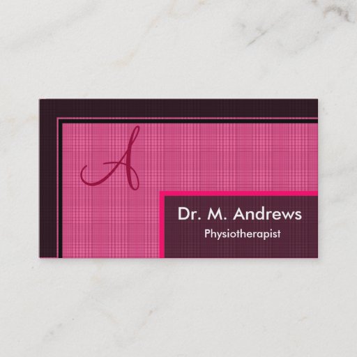 Customizable Physiotherapist Business Card - Monogram