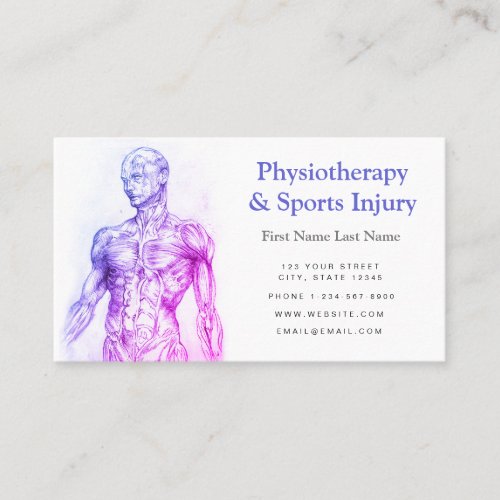 Physiotherapy and Sports Injury Business Card