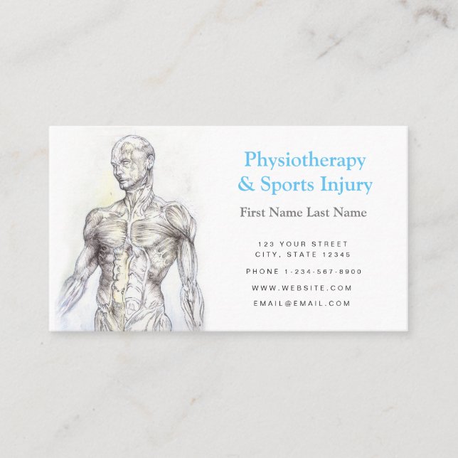 Physiotherapy and Sports Injury Business Card (Front)