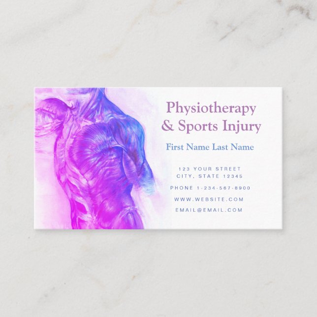 Physiotherapy and Sports Injury Business Card (Front)