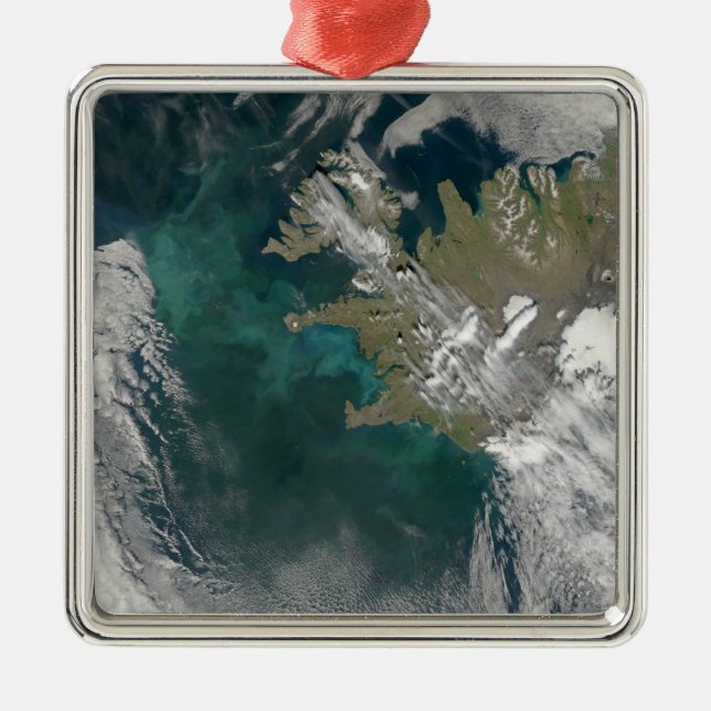 Phytoplankton bloom in the North Atlantic Ocean Metal Ornament (Front)