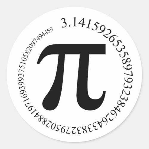 Pi π Day Classic Round Sticker