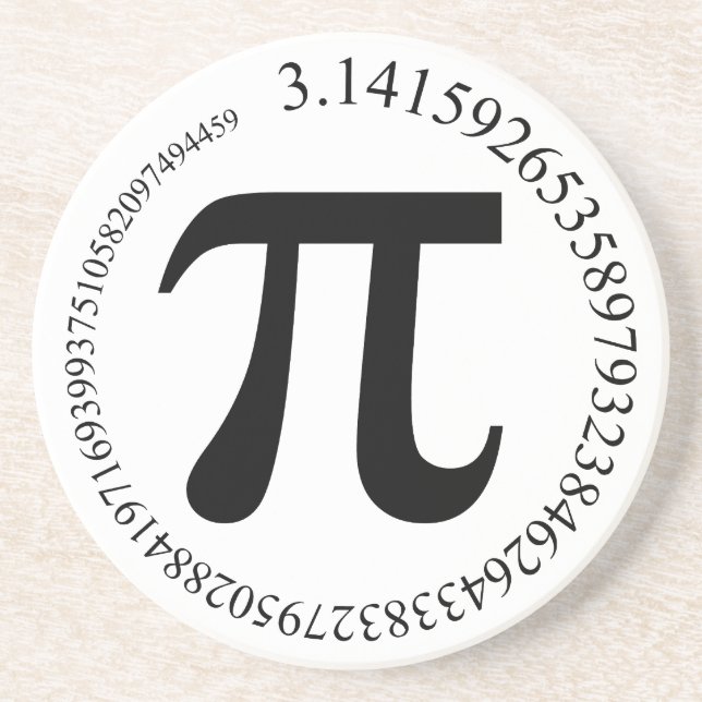 Pi (π) Day Sandstone Coaster (Front)