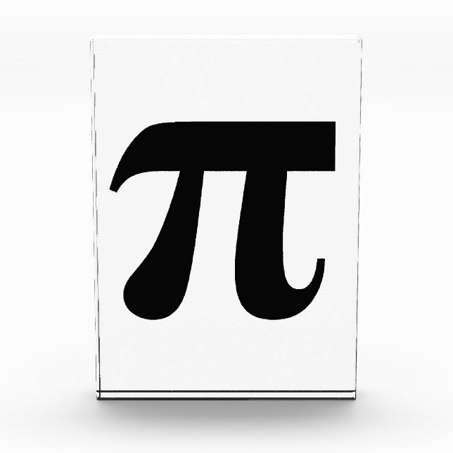 Pi π Value of Pi 3.14159 Mathematical Constant Big Acrylic Award (Front)