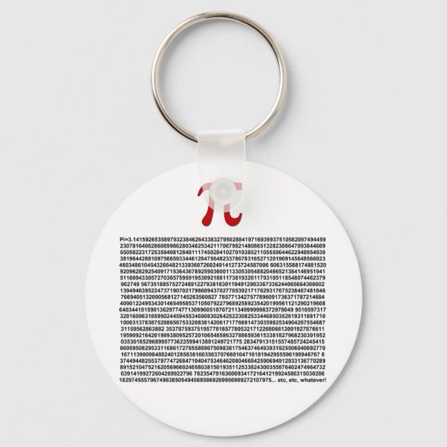 Pi = 3.141592653589 etc... whatever! keychain (Front)