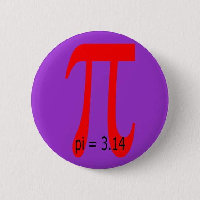 pi = 3,14159265 pinback button (Front)