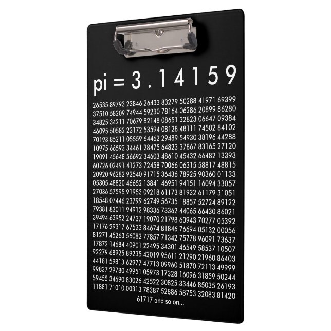 Pi(=^・・^=) pi= 3.14159 Black White Math Science pi Day Digits Clipboard