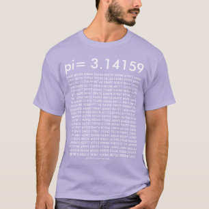 pi= 3.14159 Lavender Math Fashion pi Day Digits T-Shirt