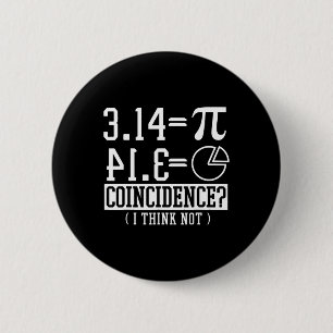 Pi 3.14 Math Happy 14th March Birthday Coincidence Button