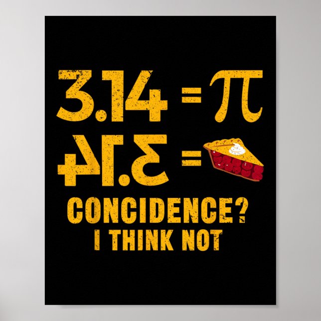 Pi 3 14 = Pie Coincidence I Think Not Math Pun  Poster (Front)