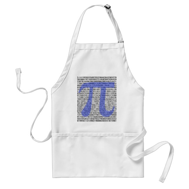 Pi 3.14 to Hundred of Digits Adult Apron (Front)