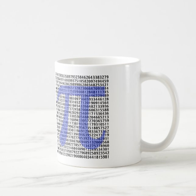 Pi 3.14 to Hundred of Digits Coffee Mug (Right)