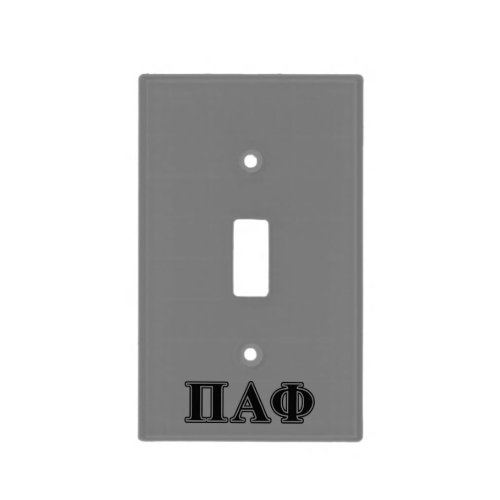 Pi Alpha Phi Black Letters Light Switch Cover