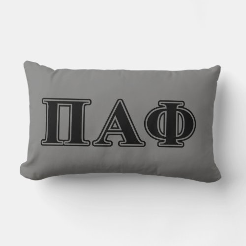 Pi Alpha Phi Black Letters Lumbar Pillow