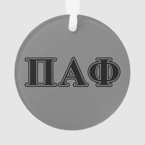 Pi Alpha Phi Black Letters Ornament