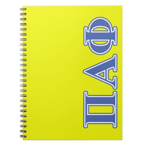 Pi Alpha Phi Blue Letters Notebook