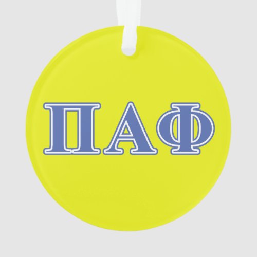 Pi Alpha Phi Blue Letters Ornament