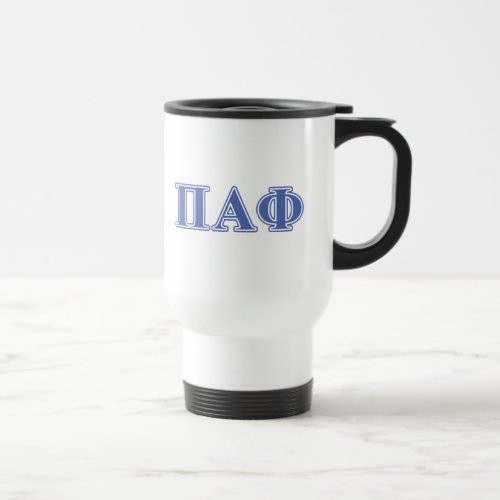 Pi Alpha Phi Blue Letters Travel Mug