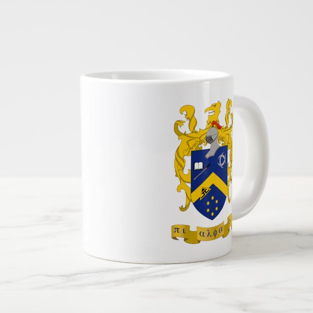 Pi Alpha Phi Fraternity Blue & Gold Coat of Arms Giant Coffee Mug