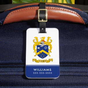 Pi Alpha Phi Fraternity Blue & Gold Coat of Arms Luggage Tag
