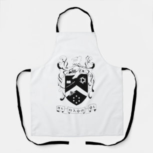 Pi Alpha Phi Fraternity Coat of Arms B&W Apron
