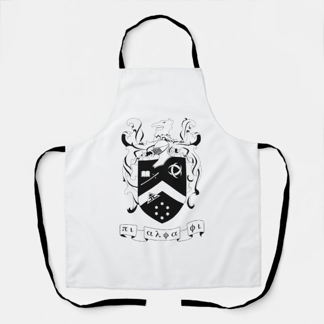 Pi Alpha Phi Fraternity Coat of Arms B&W Apron (Front)