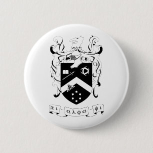Pi Alpha Phi Fraternity Coat of Arms B&W Button