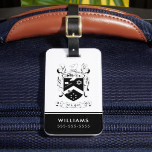Pi Alpha Phi Fraternity Coat of Arms B&W Luggage Tag