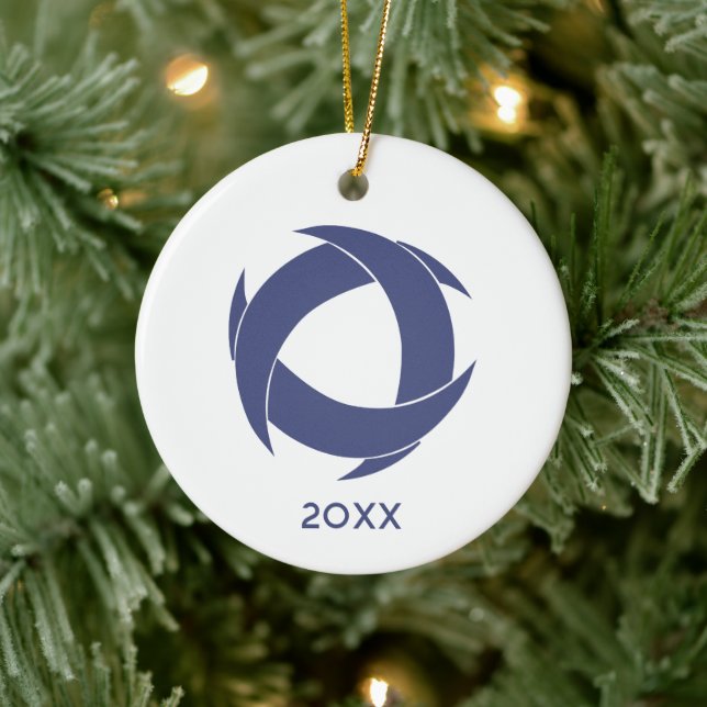 Pi Alpha Phi Fraternity Dynamic Circular Logo Ceramic Ornament (Tree)