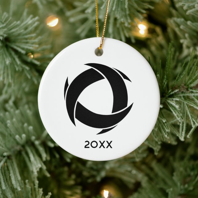 Pi Alpha Phi Fraternity Dynamic Circular Logo Ceramic Ornament (Tree)