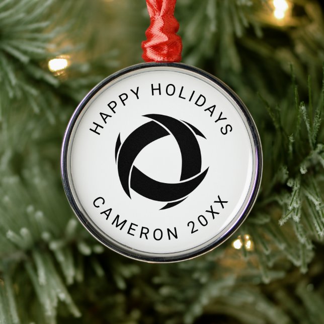 Pi Alpha Phi Fraternity Dynamic Circular Logo Metal Ornament (Tree)