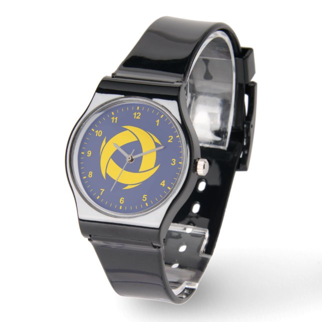 Pi Alpha Phi Fraternity Dynamic Circular Logo Watch (Angle)