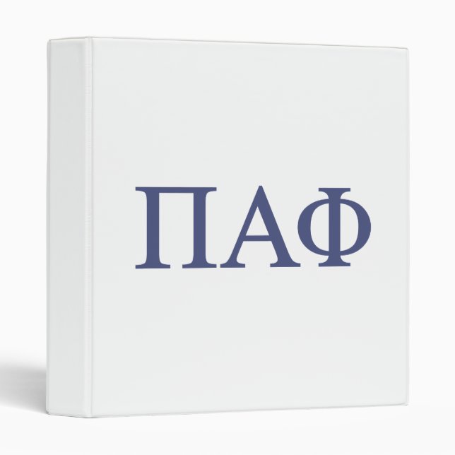 Pi Alpha Phi Fraternity Greek Letters Logo 3 Ring Binder (Front/Spine)