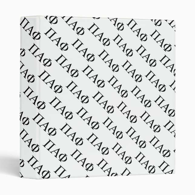 Pi Alpha Phi Fraternity Greek Letters Logo 3 Ring Binder (Front/Spine)