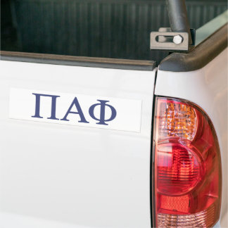 Pi Alpha Phi Fraternity Greek Letters Logo Bumper Sticker