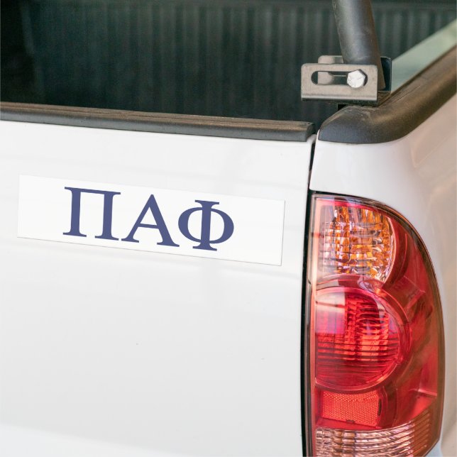 Pi Alpha Phi Fraternity Greek Letters Logo Bumper Sticker (On Truck)
