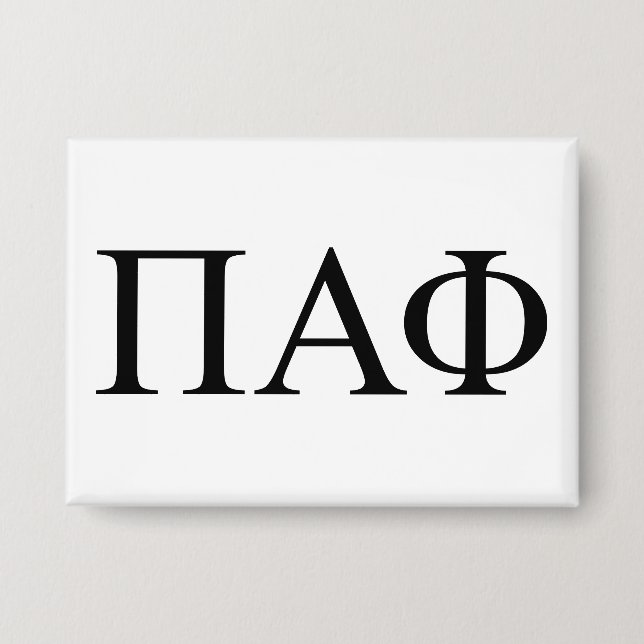Pi Alpha Phi Fraternity Greek Letters Logo Button (Front)