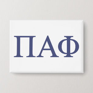 Pi Alpha Phi Fraternity Greek Letters Logo Button