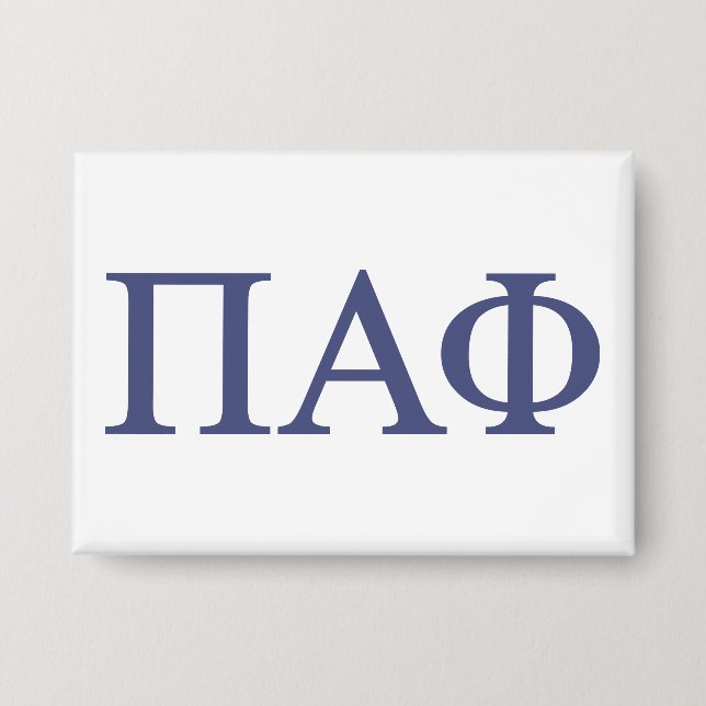 Pi Alpha Phi Fraternity Greek Letters Logo Button (Front)