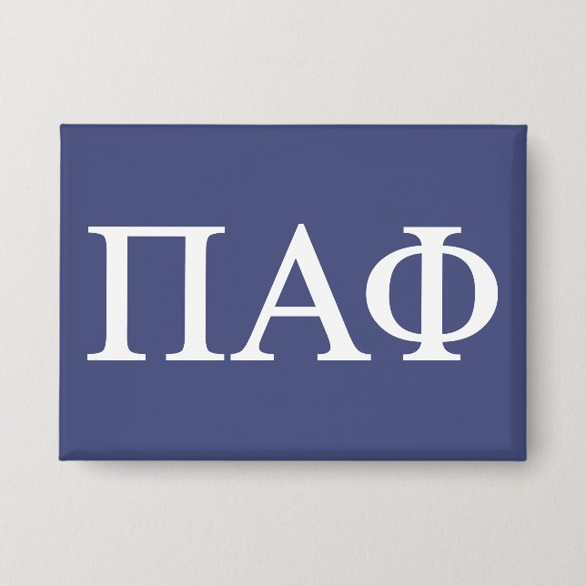 Pi Alpha Phi Fraternity Greek Letters Logo Button (Front)