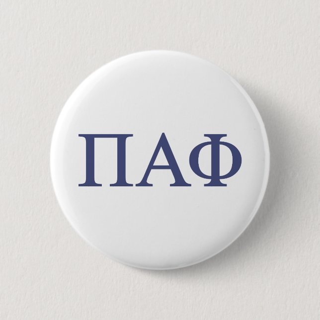Pi Alpha Phi Fraternity Greek Letters Logo Button (Front)