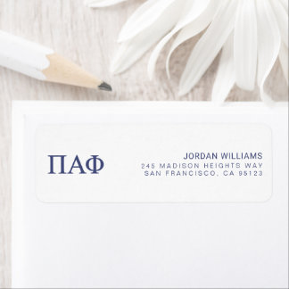 Pi Alpha Phi Fraternity Greek Letters Logo Label