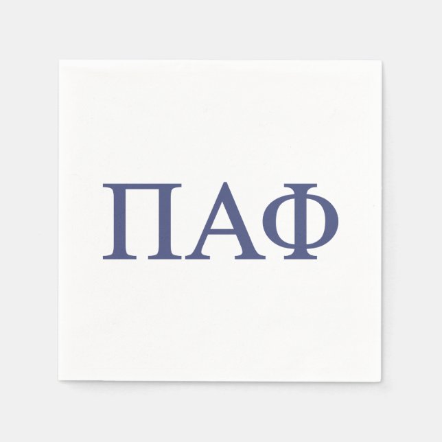 Pi Alpha Phi Fraternity Greek Letters Logo Napkins (Front)